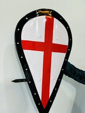 Mittelalterlicher Templerschild, Rotes Kreuz, Ritter, Krieger, Rüstungsschild