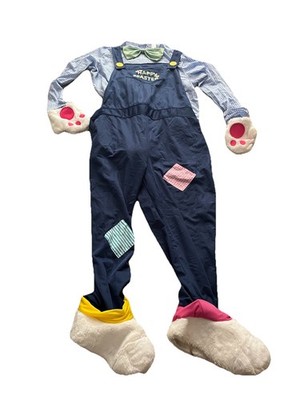 Adult Easter Bunny Costume Unisex XL Rabbit Jumpsuit Mascot Halloween- No Mask