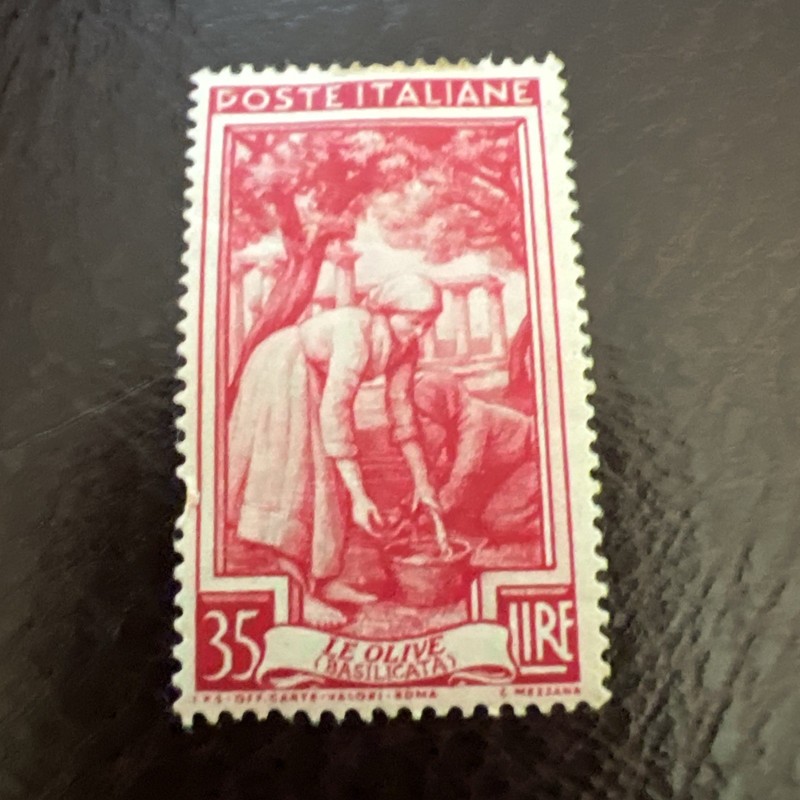 1950, Italy At Work #645, 35 LIRE, Woman In Olive Grove, MH