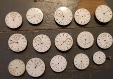 Vintage Lot Of 15 Pocket Watch Movements Waltham Elgin