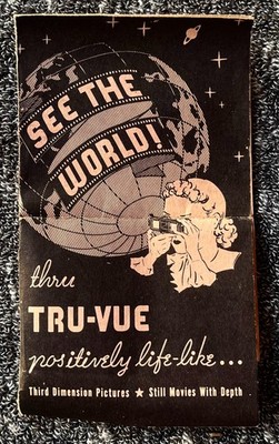 TRU-VUE 3-D Fold Out Brochure  Third Dimension Pictures Still Movies With Depth