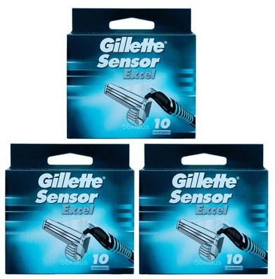 30x Gillette Sensor Excel Rasierklingen in OVP / 3x 10er Klingen Pack Set 