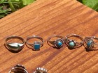 Lot of 14 RINGS STERLING SILVER TURQUOISE JEWELRY NAVAJO ~ SIZE 5-8 / 40 Grams — photo 10