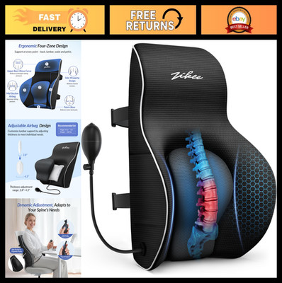 Adjustable Lumbar Support Pillow - Ergonomic Memory Foam for Back Pain Relief, I