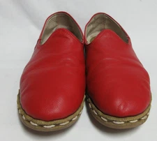 Sabah Shoes Mens 44 Red Leather Slip On Loafer Comfort Classic Minimalist