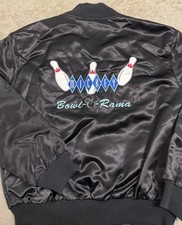 Vintage Disney Mickey Mouse Satin Jacket Medium Bowling Bowl-a-Rama 90s USA Made