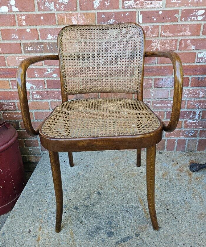 Vintage Prague 811 Thonet Chair By Jose's Frank Hoffman Woven Seat