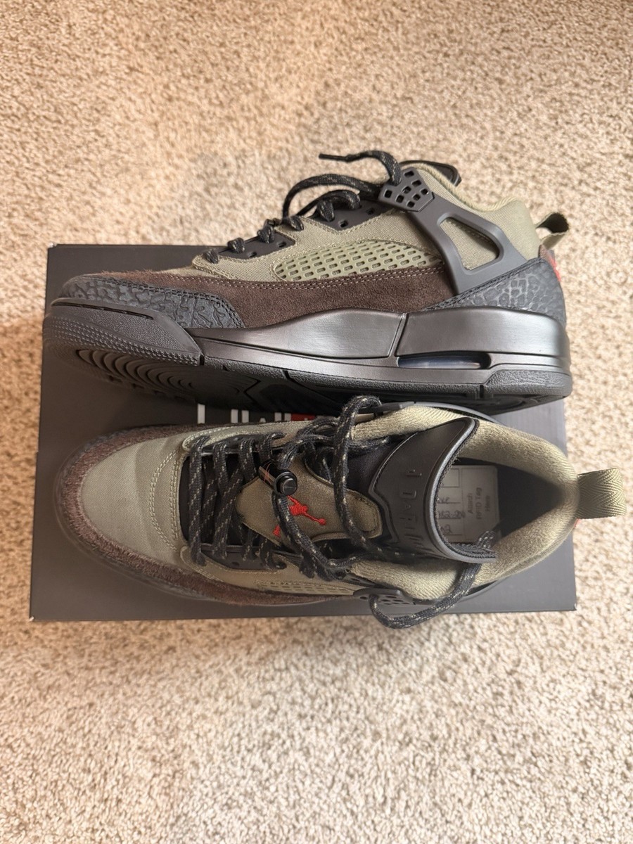 Preowned Jordan Spizike Men\'s Sneakers Size 9 Olive Canvas/Cone Black s-l400.jpg main image 4