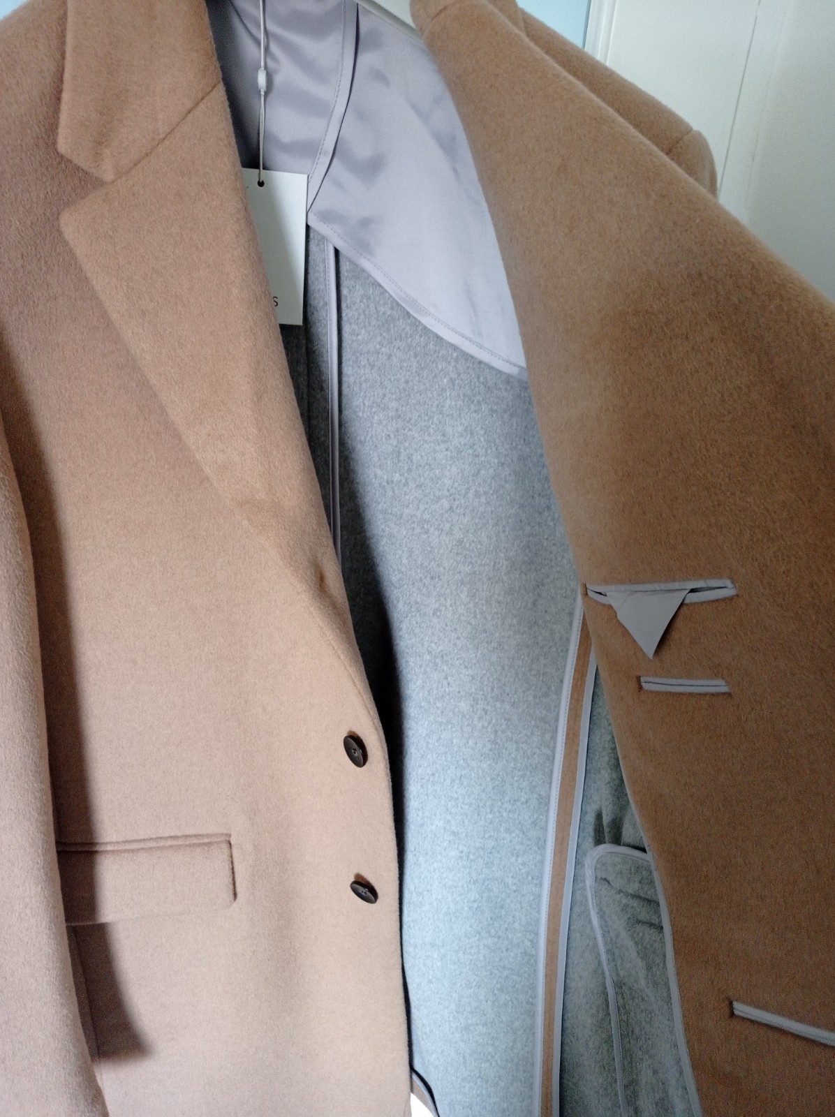 Brand New Moss Bros Camel Wool Cashmere Blend Overcoat XL RRP £249 NEW image 6