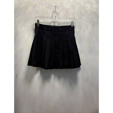 Crewcuts Gilrs Solid BlackUniform Pleated Short Skirt Adjustable Waist SZ 10