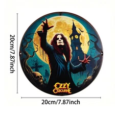 Tin Metal Sign Ozzy Osbourne Rock Music Round Wall Art 8x8