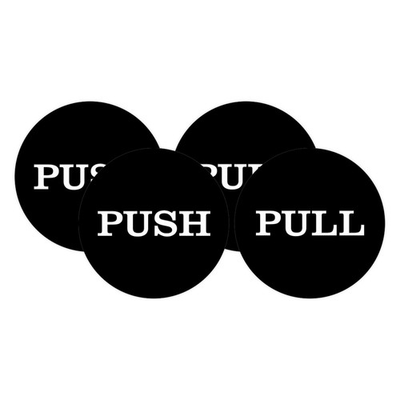 #ad 2quot; Round Push Pull Door Signs Black 2 Sets 4pcs $21.53