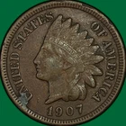 1907 Indian Head Cent Extremely Fine XF Coin, Damaged #42627