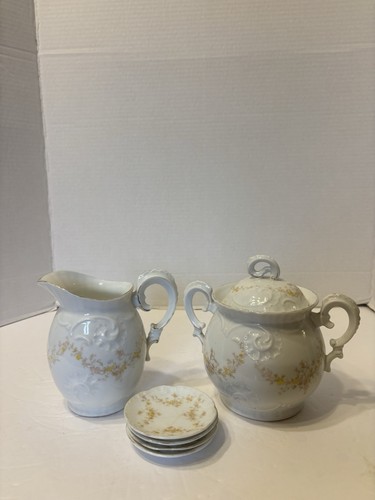 AUSTRIA CARLSBAD CREAMER SUGAR & 4 BUTTER PATS - Picture 1 of 4