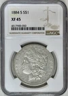 1884 S MORGAN SILVER DOLLAR NGC XF45