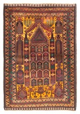 Tappeto orientale tradizionale vintage annodato a mano 3'0" x 4'6" tappeto zona lana