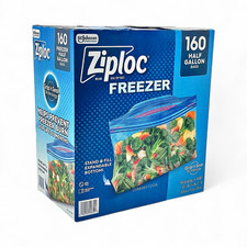 Ziploc Seal Top Freezer Bags w Expandable Bottom - Half Gallon 160-Count