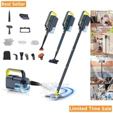 Powerful Gray Steam Mop with Multi Accessories and 248°F Cleaning Efficiency