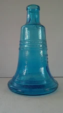 Vintage Wheaton Pass And Stow Liberty Bell Blue Glass Bottle