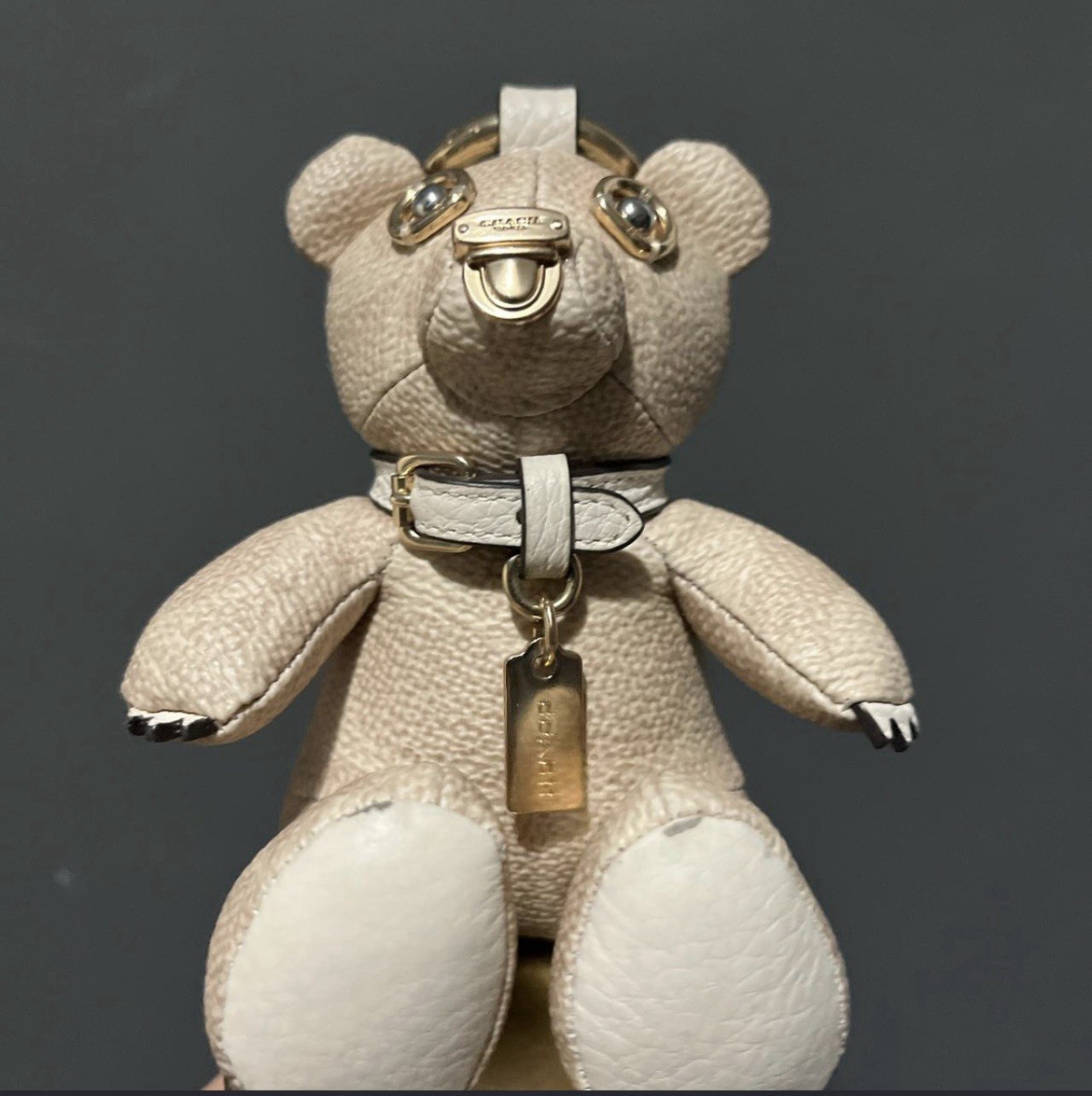 Coach Bear Leather Key Chain Bag Charm