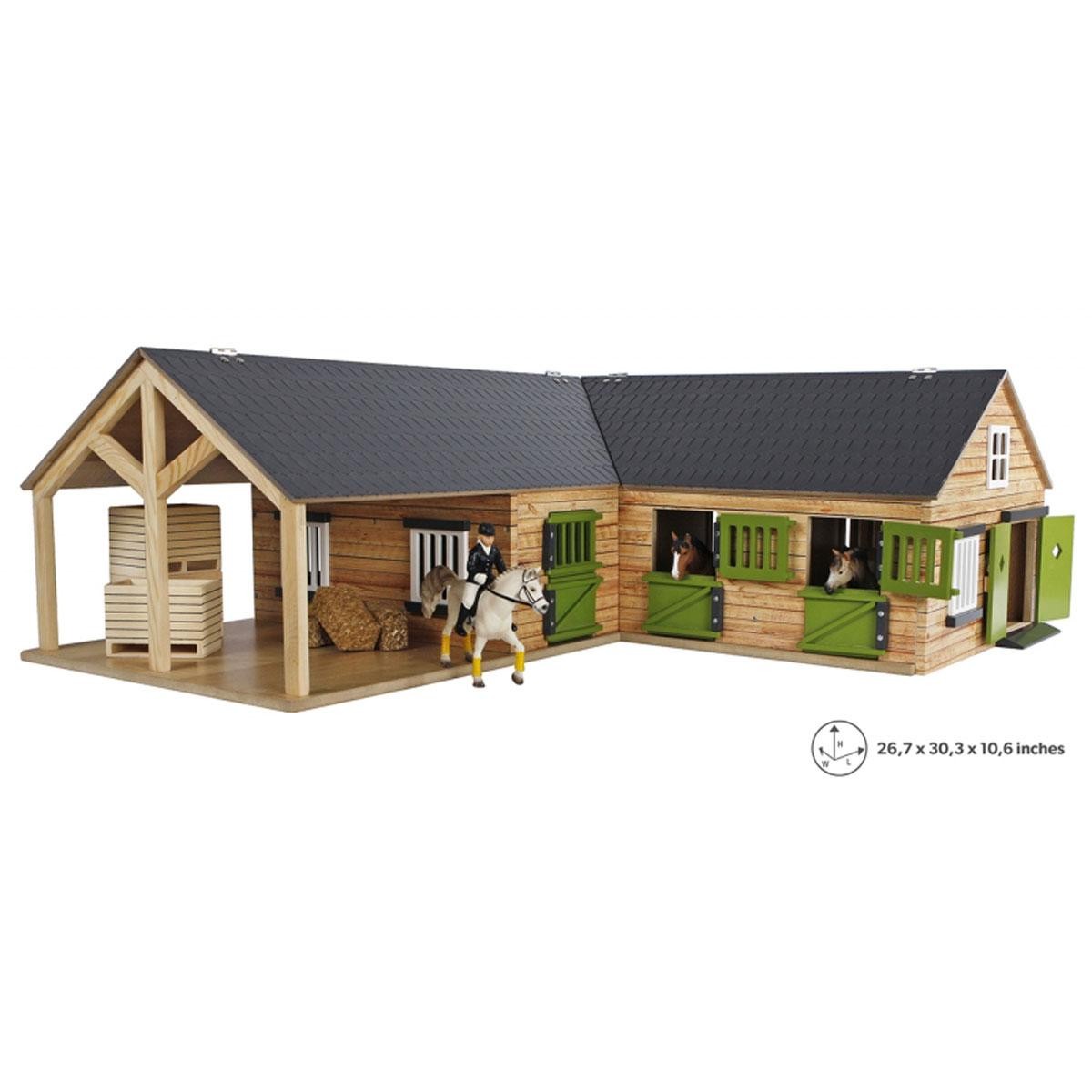 124 Kids Globe Wooden Horse Stable with 4 Boxes Storage and Wash Box 610211 32590₽