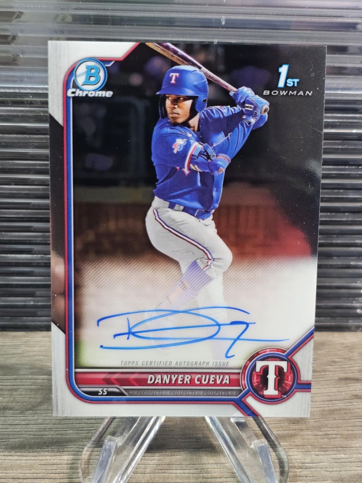 2022 Bowman Chrome Danyer Cueva Auto 1st #CPA-DCA Rangers