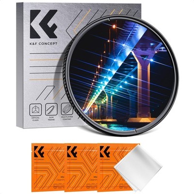 K&F Concept 67/77/82mm Blue Streak Filter (2mm) Anamorphic Special Effect Filter