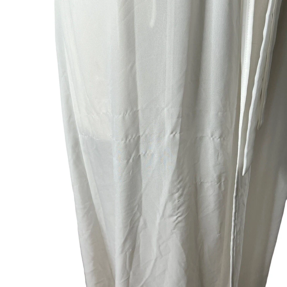 Flora Nikrooz Retro Vestido de Noche Envolvente Bata de Novia Manga Acampada Marfil Blanco S/M Foto 4 de 4