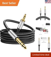 High-Quality 3.5mm to 6.35mm Audio Cable - 20Ft for Laptops & Amplifiers