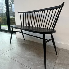 GENUINE ERCOL LOVESEAT - vintage retro Windsor designer bench, lovely condition