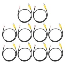 1.6FT RCA to Bare Wire Speaker Cable, Yellow RCA Male Plug, Pack of 10
