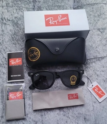 Ray-Ban Wayfarer Black Sunglasses Unisex Adults RB 2140-F - Image 1 of 2