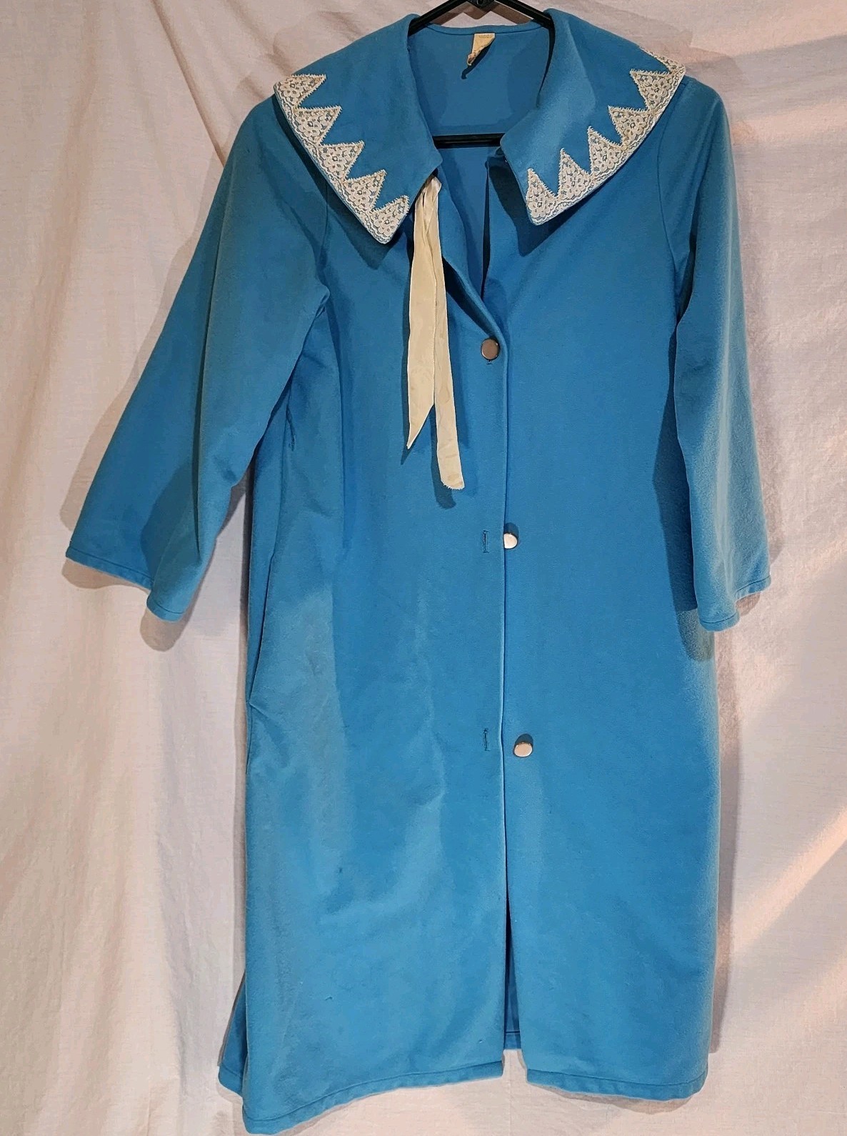 Shirey Arnel Robe Housecoat Duster Vintage Blue 1… - image 1