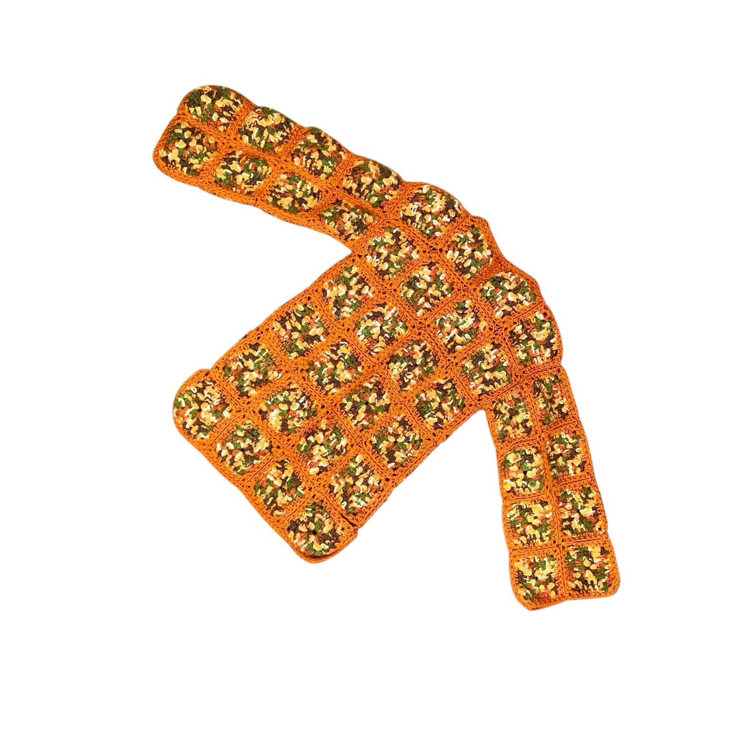 VTG GRANNY SQUARE PATCHWORK JACKET SWEATER HIPPIE… - image 13