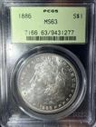 1886 Morgan Silver Dollar PCGS MS63  “Old Green Holder” OGH