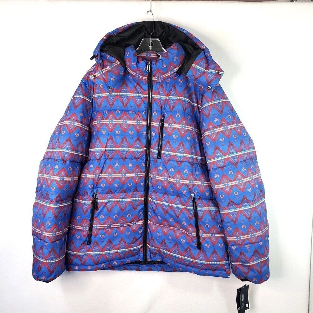 Club Room Puffer Jacket Mens MD Aztec High Loft Insulation Water Resistant Coat