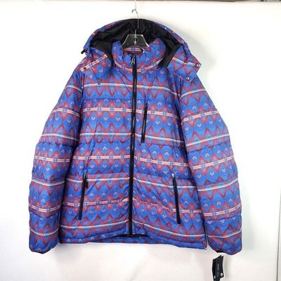 Club Room Puffer Jacket Mens MD Aztec High Loft Insulation Water Resistant Coat