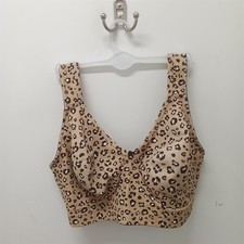 NWOT Leopard Comfort Choice Wireless Back Hook Shirt Bra Size 38D