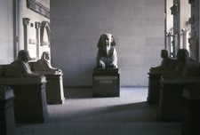 Egyptian Sphinx Statue Museum Interior Egyptian Artifact Vintage Photo 35mm