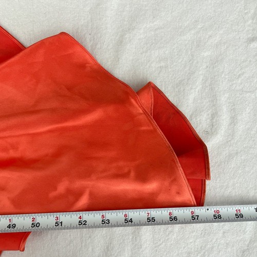Blondie Nites Linda Bernell Vtg Dress Women 5 Orange Satin Ruffle Cha Cha Formal - Picture 11 of 12