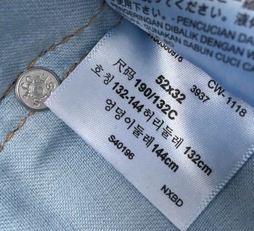 Levis 541 W52 L32 Atlético Cónico Pestaña Roja Puntada Única Hilo Amarillo $79 Nuevo con Etiquetas - Imagen 12 de 12