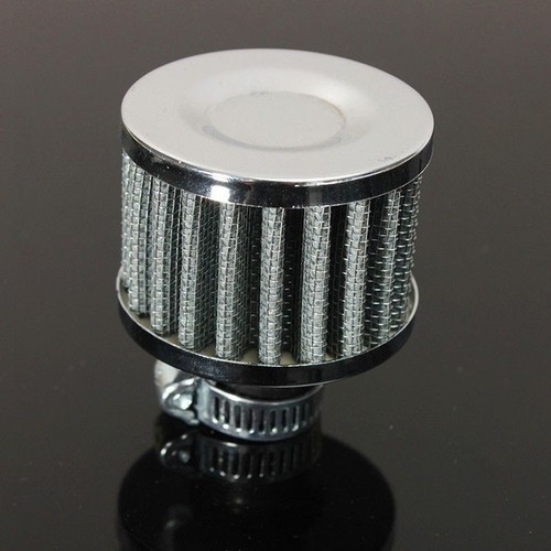 Universal Mini Air Breather Filter Auto Car Motorbike Silver 13mm Neck