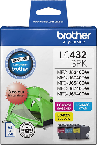 Genuine LC432 Colour Ink Cartridge Value Pack, Three Pack, Includes 1 Cartridge - Picture 4 of 12