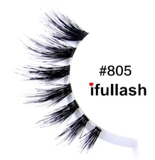 #805  6 or 12 pairs of ifullash 100% human hair Eyelashes- BLACK