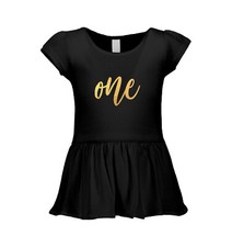 Gold Foil Birthday - One Party Present Fun Years Old Infant/Toddler Dress