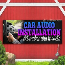 CAR AUDIO INSTALLATION All makes and models Printed BANNER OUTDOOR SIGN Eyelets