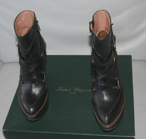 Sandale Femme Clergerie Edith – Noir Cuir – Pointure 40 – Fabriqué En France – Neuf Avec Boîte