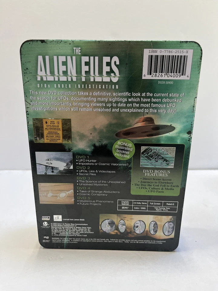 The Alien Files:  UFOs Under Investigation (DVD 5-Disc Set, Tin Case, 2006) Foto 2 de 4