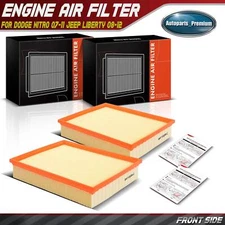 2x Engine Air Filter for Jeep Liberty 2008-2012 Dodge Nitro 07-11 Flexible Panel