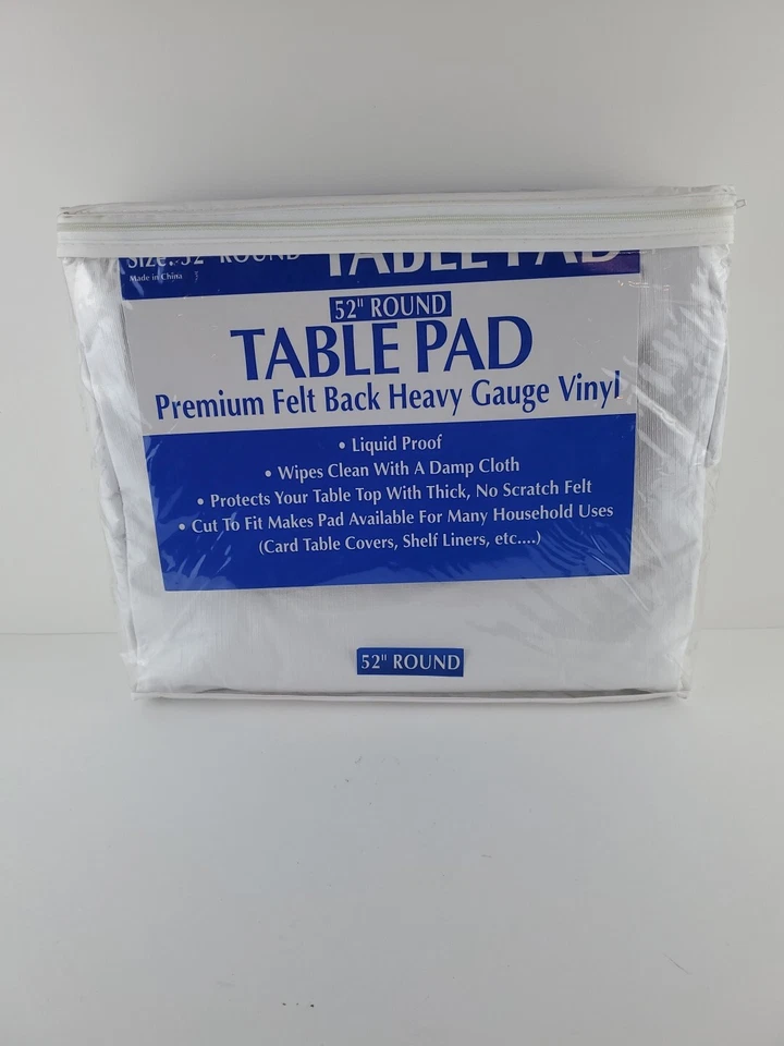 Table Pad Premium Felt Back Heavy Gauge Vinyl Pad 52" Round - Image 2 of 4